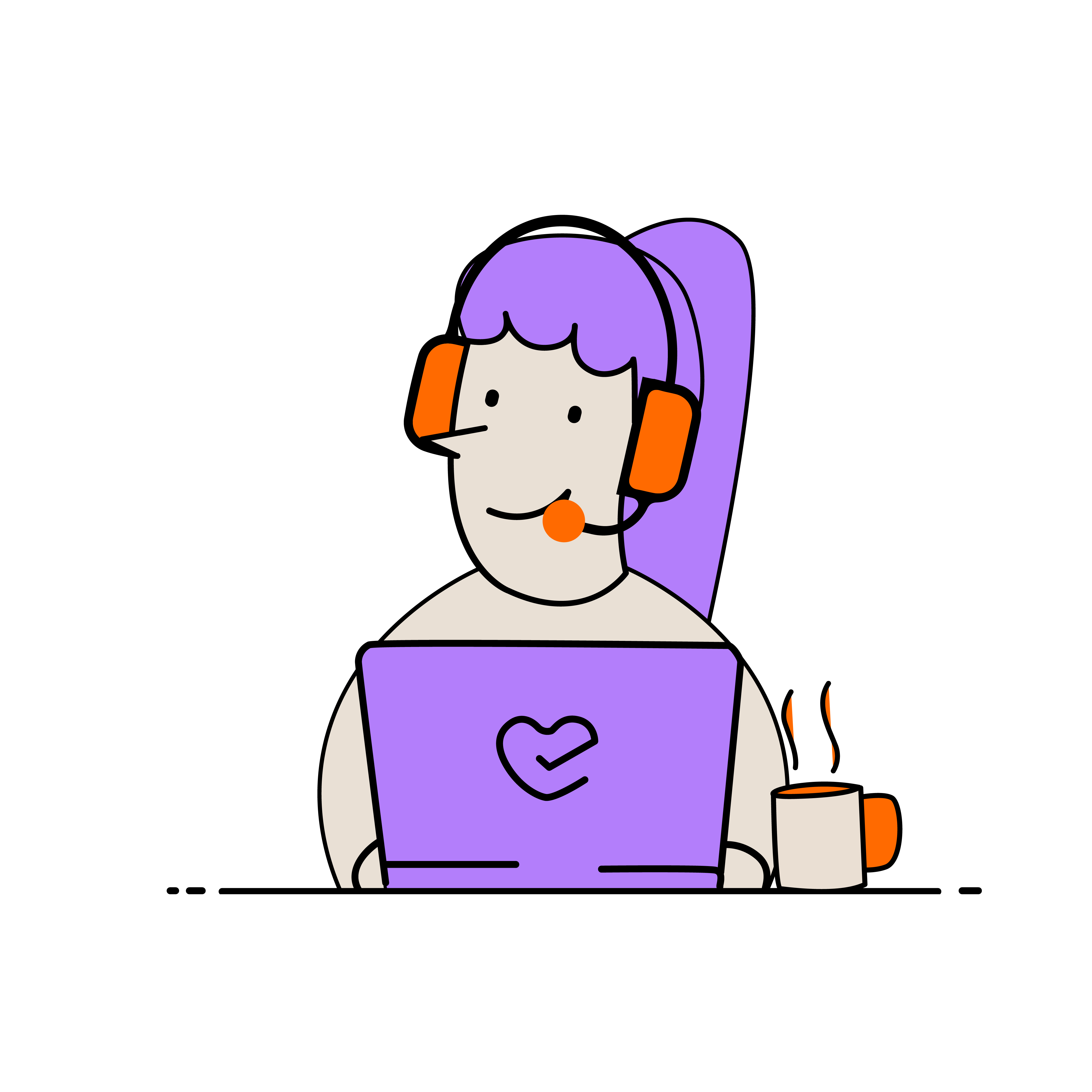 Illustration of customer using ipad